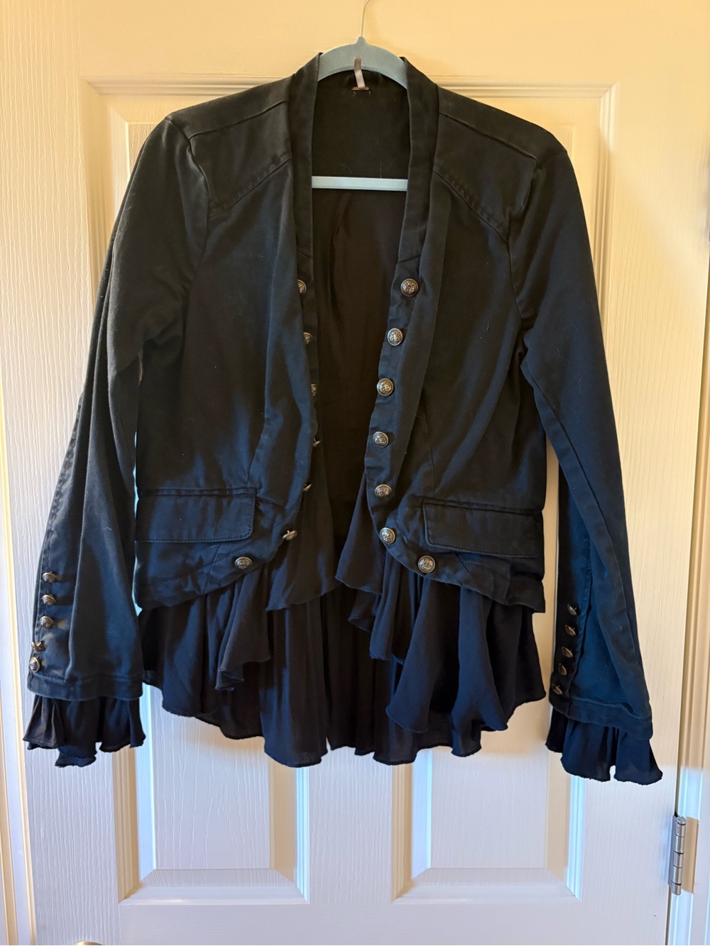 Free People Ruffles Romance Military-Style Jacket